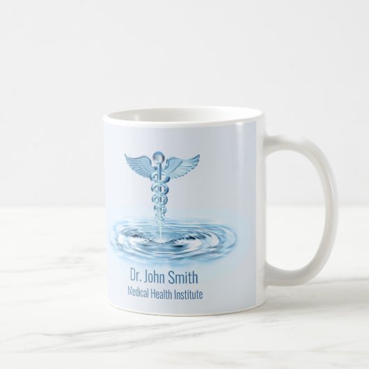 Hermes Rod Caduceus Blue Water Ripples Kaffeetasse (Rechts)