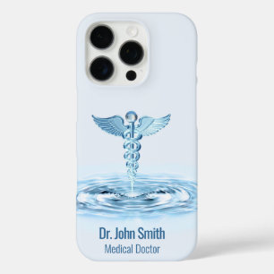 Hermes Rod Caduceus Water Ripples Blue Medical iPhone 16 Pro Hülle