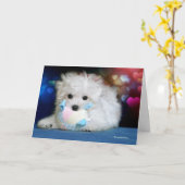 Hermes the Maltese Birthday Greeting Card Karte (Gelbe Blume)