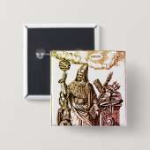 Hermes Trismegistus (Hermes der Beste Dreier) Button (Vorne & Hinten)
