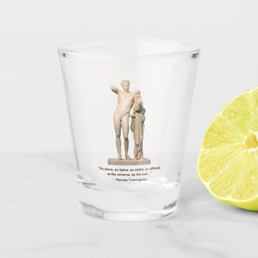 Hermes und der Säugling Dionysus Schnapsglas (Vorderseite)
