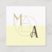 Hermes Vintag minimales Monogramm, künstliches Bei Quadratische Visitenkarte (Vorderseite)