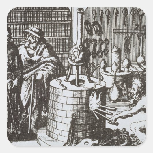 Hermetic Philosophen und Alchemist, von "Muse Quadratischer Aufkleber (Vorderseite)