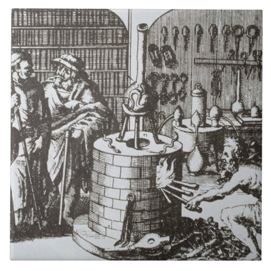 Hermetische Philosophen und ein Alchemist, von Fliese (Vorderseite)