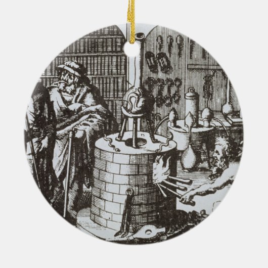 Hermetische Philosophen und ein Alchemist, von Keramikornament (Hinten)