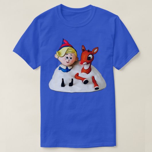 Hermey und Rudolph im Schnee T-Shirt (Design vorne)