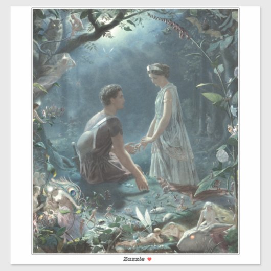 Hermia Lysander & Feen Sommernachtstraum Aufkleber (Blatt)
