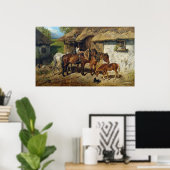 Hermine Biedermann Harnesspferde am Stabl Poster (Heimbüro)