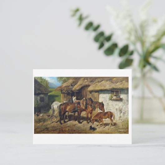 Hermine Biedermann nutzte Pferde im Stab Postkarte (Stehend Vorderseite)