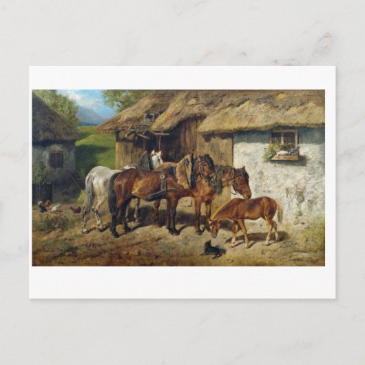 Hermine Biedermann nutzte Pferde im Stab Postkarte (Vorderseite)