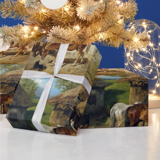 Hermine Biedermann nutzte Pferde im Stab Wr Geschenkpapier (Feiertage)