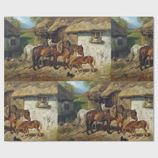 Hermine Biedermann nutzte Pferde im Stab Wr Geschenkpapier (Flach)