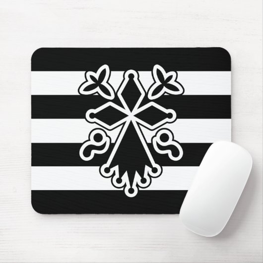 Hermine bretonne en gha du (weiß und schwarz) mousepad (Mit Mouse)