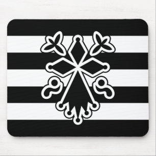 Hermine bretonne en gha du (weiß und schwarz) mousepad