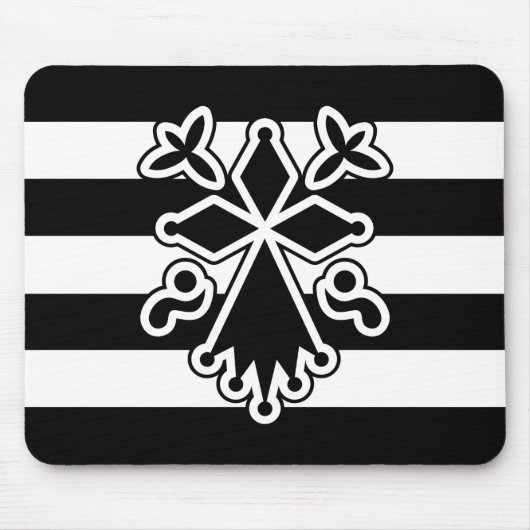 Hermine bretonne en gha du (weiß und schwarz) mousepad (Vorne)