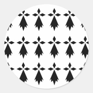 Hermine Flagge Bretagne Runder Aufkleber