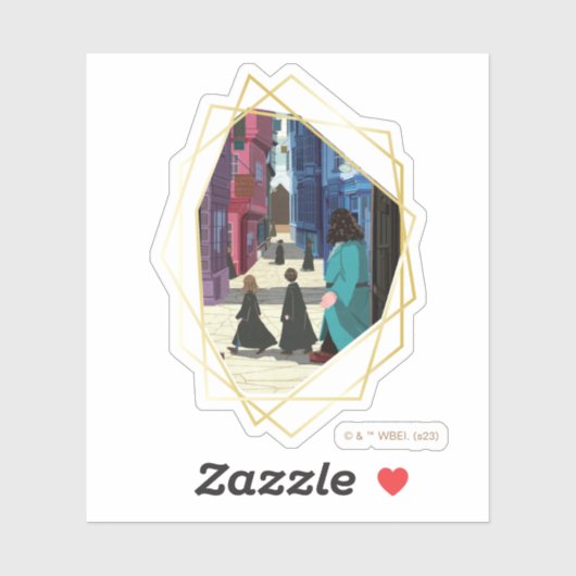 Hermione, HARRY POTTER™ & Hagrid in Diagon Alley Aufkleber (Blatt)