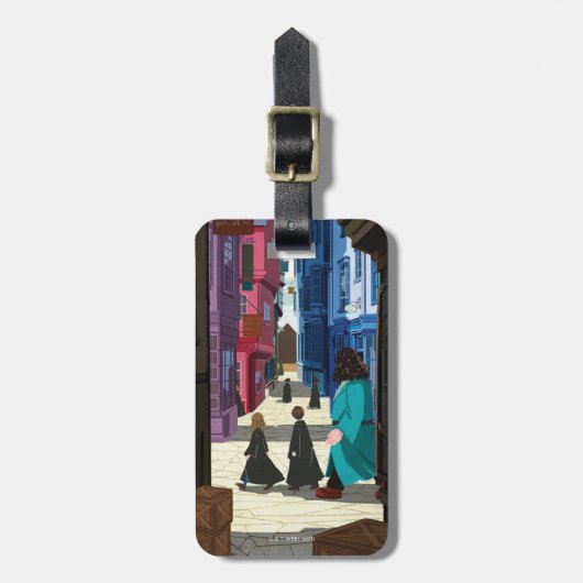 Hermione, HARRY POTTER™ & Hagrid in Diagon Alley Gepäckanhänger (Vorderseite vertikal)