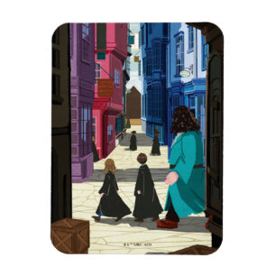 Hermione, HARRY POTTER™ & Hagrid in Diagon Alley Magnet