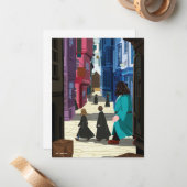 Hermione, HARRY POTTER™ & Hagrid in Diagon Alley Mitteilungskarte (Vorderseite/Rückseite Beispiel)