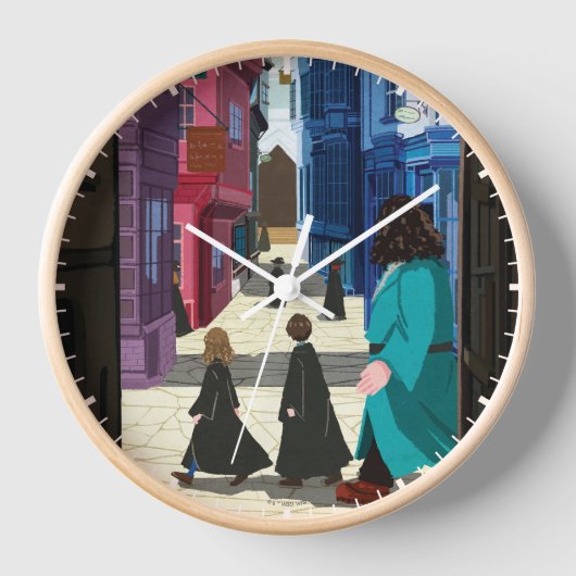 Hermione, HARRY POTTER™ & Hagrid in Diagon Alley Uhr (Vorderseite)