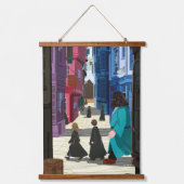 Hermione, HARRY POTTER™ & Hagrid in Diagon Alley Wandteppich Mit Holzrahmen (Vorderseite)