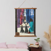 Hermione, HARRY POTTER™ & Hagrid in Diagon Alley Wandteppich Mit Holzrahmen (Schlafzimmer)