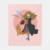 Hermione und Crookshanks Wingardium Leviosa Fleecedecke (Vorderseite)