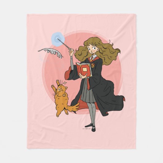 Hermione und Crookshanks Wingardium Leviosa Fleecedecke (Vorderseite)