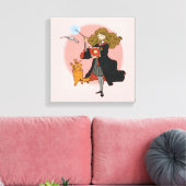 Hermione und Crookshanks Wingardium Leviosa Leinwanddruck (Insitu (Wohnzimmer))
