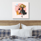Hermione und Crookshanks Wingardium Leviosa Leinwanddruck (Insitu (Schlafzimmer))