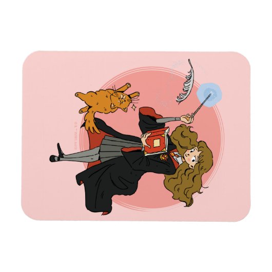 Hermione und Crookshanks Wingardium Leviosa Magnet (Horizontal)