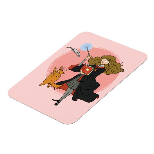 Hermione und Crookshanks Wingardium Leviosa Magnet (Linke Seite)
