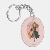 Hermione und Crookshanks Wingardium Leviosa Schlüsselanhänger (Vorderseite links)