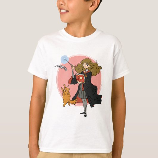 Hermione und Crookshanks Wingardium Leviosa T-Shirt (Vorderseite)
