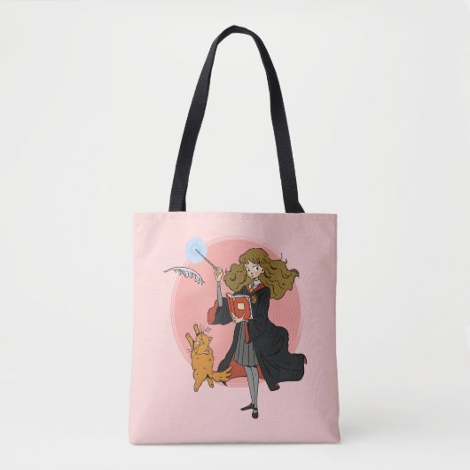 Hermione und Crookshanks Wingardium Leviosa Tasche (Vorderseite)