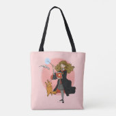 Hermione und Crookshanks Wingardium Leviosa Tasche (Rückseite)