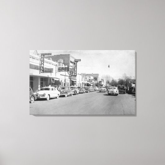 Hermiston, Oregon Main Street View Foto Leinwanddruck (Vorderseite)