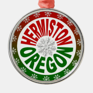 Hermiston Oregon rote grüne Verzierung Ornament Aus Metall