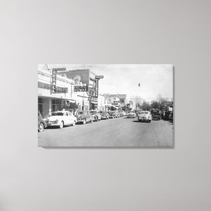Hermiston, Oregonhauptstraßen-Ansicht-Fotografie Leinwanddruck