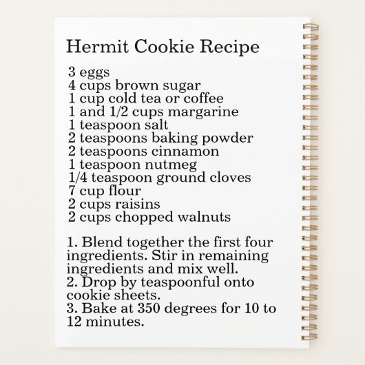 Hermit Cookie Calendar Planer (Rückseite)