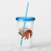 Hermit Crab Cartoon Illustration Acryltrinkbecher (Rückseite)