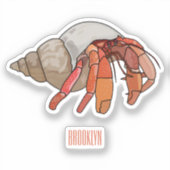 Hermit Crab Cartoon Illustration Aufkleber (Vorderseite)