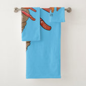 Hermit Crab Cartoon Illustration Badhandtuch Set (Insitu)