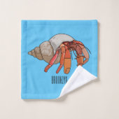 Hermit Crab Cartoon Illustration Badhandtuch Set (Waschlappen)