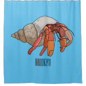 Hermit Crab Cartoon Illustration Duschvorhang (Vorderseite)