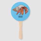 Hermit Crab Cartoon Illustration Fächer (Rückseite)