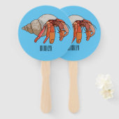 Hermit Crab Cartoon Illustration Fächer (Vorne und Hinten)
