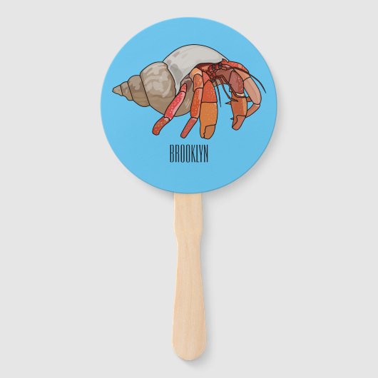 Hermit Crab Cartoon Illustration Fächer (Vorderseite)