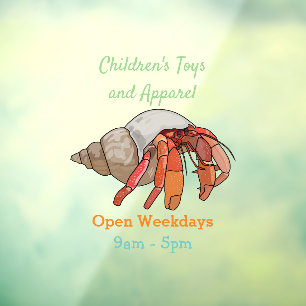 Hermit Crab Cartoon Illustration Fensteraufkleber